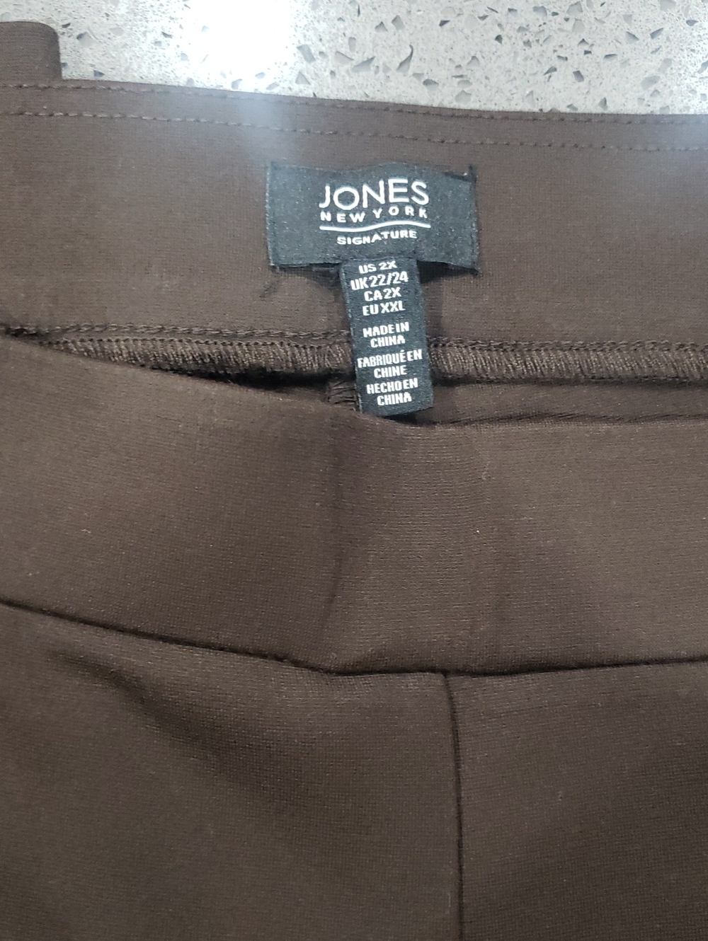 Jones New York Signature Women's Chocolate Brown Pull On Dress Pants 22-24 (2X)